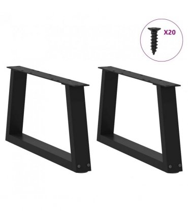 vidaXL Coffee Table Legs V-Shape 2 pcs Black 50x(30-31.3) cm Steel — Size: 50 x (30-31.3) cm