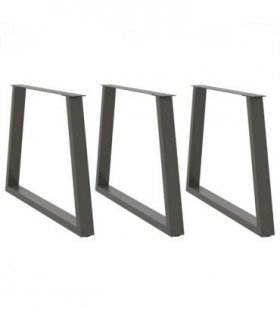 vidaXL Dining Table Legs V-Shape 3 pcs Anthracite 90x(72-73.3) cm Steel — Size: 90 x (72-73.3) cm