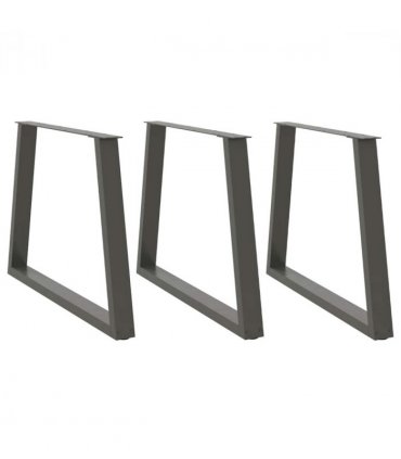 vidaXL Dining Table Legs V-Shape 3 pcs Anthracite 90x(72-73.3) cm Steel — Size: 90 x (72-73.3) cm