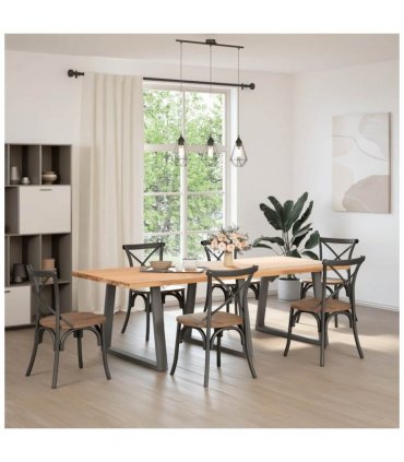 vidaXL Dining Table Legs V-Shape 3 pcs Anthracite 90x(72-73.3) cm Steel — Size: 90 x (72-73.3) cm