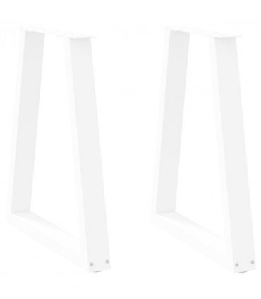 vidaXL Dining Table Legs V-Shape 2 pcs White 60x(72-73.3) cm Steel — Size: 60 x (72-73.3) cm