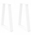 vidaXL Dining Table Legs V-Shape 2 pcs White 60x(72-73.3) cm Steel — Size: 60 x (72-73.3) cm