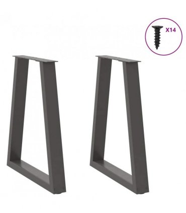 vidaXL Dining Table Legs V-Shape 2 pcs Anthracite 50x(72-73.3) cm Steel — Size: 50 x (72-73.3) cm