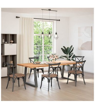 vidaXL Dining Table Legs V-Shape 2 pcs Anthracite 80x(72-73.3) cm Steel — Size: 80 x (72-73.3) cm