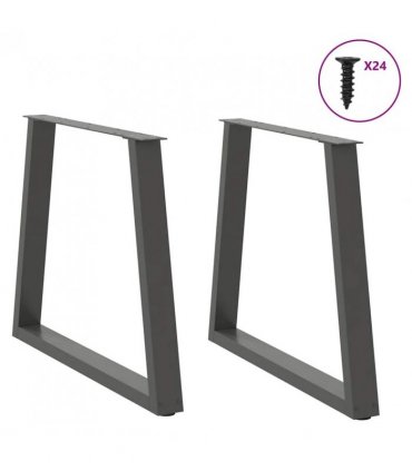 vidaXL Dining Table Legs V-Shape 2 pcs Anthracite 80x(72-73.3) cm Steel — Size: 80 x (72-73.3) cm