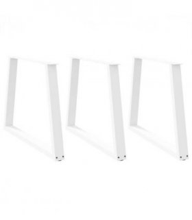vidaXL Dining Table Legs V-Shape 3 pcs White 100x(72-73.3) cm Steel — Size: 100 x (72-73.3) cm