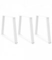 vidaXL Dining Table Legs V-Shape 3 pcs White 100x(72-73.3) cm Steel — Size: 100 x (72-73.3) cm