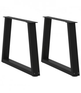 vidaXL Coffee Table Legs V-Shape 2 pcs Black 60x(42-43.3) cm Steel — Size: 60 x (42-43.3) cm