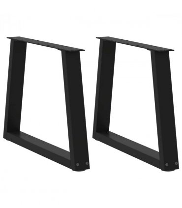 vidaXL Coffee Table Legs V-Shape 2 pcs Black 60x(42-43.3) cm Steel — Size: 60 x (42-43.3) cm