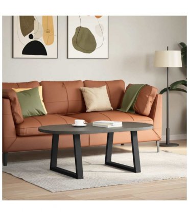 vidaXL Coffee Table Legs V-Shape 2 pcs Black 60x(42-43.3) cm Steel — Size: 60 x (42-43.3) cm