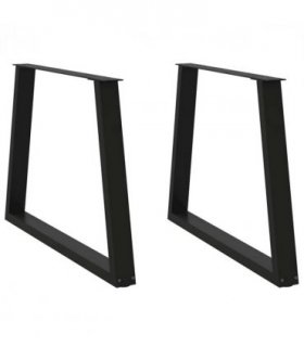vidaXL Dining Table Legs V-Shape 2 pcs Black 100x(72-73.3) cm Steel — Size: 100 x (72-73.3) cm
