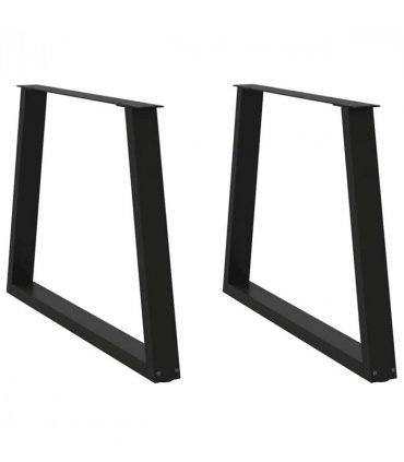 vidaXL Dining Table Legs V-Shape 2 pcs Black 100x(72-73.3) cm Steel — Size: 100 x (72-73.3) cm
