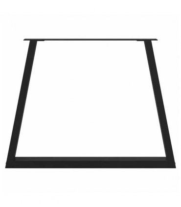 vidaXL Dining Table Legs V-Shape 2 pcs Black 100x(72-73.3) cm Steel — Size: 100 x (72-73.3) cm