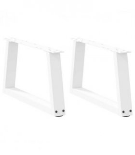 vidaXL Coffee Table Legs V-Shape 2 pcs White 50x(30-31.3) cm Steel — Size: 50 x (30-31.3) cm