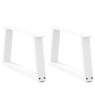 vidaXL Coffee Table Legs V-Shape 2 pcs White 50x(30-31.3) cm Steel — Size: 50 x (30-31.3) cm