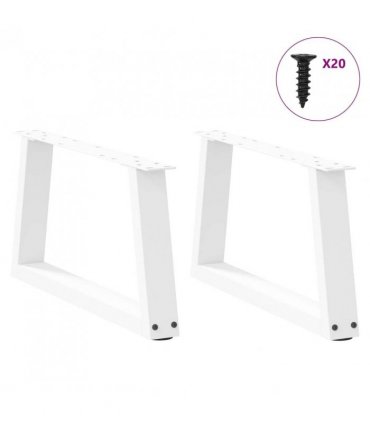 vidaXL Coffee Table Legs V-Shape 2 pcs White 50x(30-31.3) cm Steel — Size: 50 x (30-31.3) cm