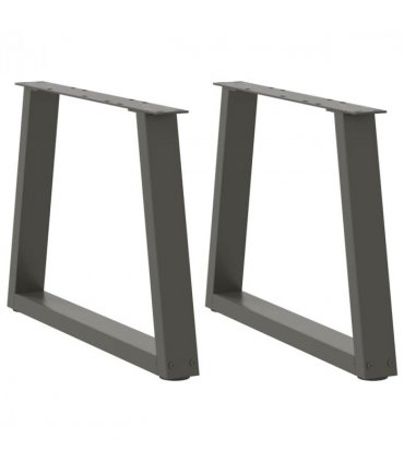 vidaXL Coffee Table Legs V-Shape 2 pcs Anthracite 60x(42-43.3) cm Steel — Size: 60 x (42-43.3) cm