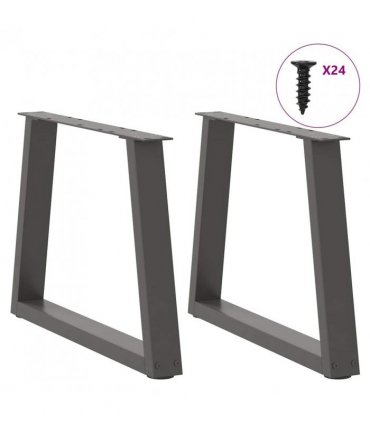 vidaXL Coffee Table Legs V-Shape 2 pcs Anthracite 60x(42-43.3) cm Steel — Size: 60 x (42-43.3) cm