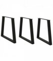 vidaXL Dining Table Legs V-Shape 3 pcs Black 80x(72-73.3) cm Steel — Size: 80 x (72-73.3) cm