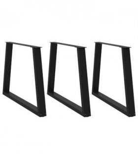 vidaXL Dining Table Legs V-Shape 3 pcs Black 100x(72-73.3) cm Steel — Size: 100 x (72-73.3) cm