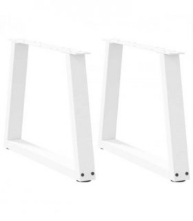 vidaXL Coffee Table Legs V-Shape 2 pcs White 50x(42-43.3) cm Steel — Size: 50 x (42-43.3) cm