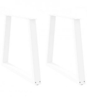 vidaXL Dining Table Legs V-Shape 2 pcs White 70x(72-73.3) cm Steel — Size: 70 x (72-73.3) cm