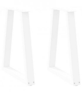 vidaXL Dining Table Legs V-Shape 2 pcs White 50x(72-73.3) cm Steel — Size: 50 x (72-73.3) cm