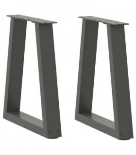 vidaXL Coffee Table Legs V-Shape 2 pcs Anthracite 38x(42-43.3) cm Steel — Size: 38 x (42-43.3) cm