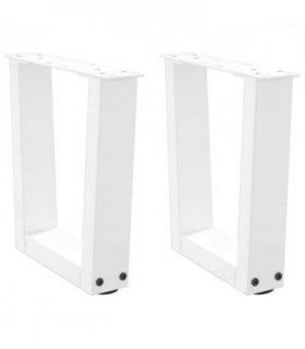 vidaXL Coffee Table Legs V-Shape 2 pcs White 40x(30-31.3) cm Steel — Size: 40 x (30-31.3) cm — V0671985800