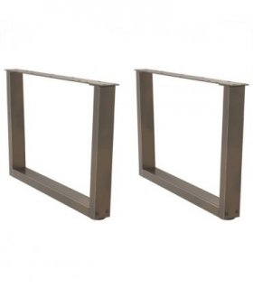 vidaXL Coffee Table Legs V-Shape 2 pcs Natural Steel 70x(42-43.3) cm Steel — Size: 70 x (42-43.3) cm