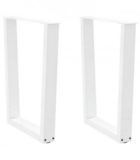 vidaXL Dining Table Legs V-Shape 2 pcs White 60x(72-73.3) cm Steel — Size: 60 x (72-73.3) cm — V0671985806