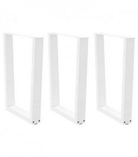 vidaXL Dining Table Legs V-Shape 3 pcs White 70x(72-73.3) cm Steel — Size: 70 x (72-73.3) cm — V0671985807