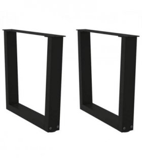vidaXL Coffee Table Legs V-Shape 2 pcs Black 60x(42-43.3) cm Steel — Size: 60 x (42-43.3) cm — V0671985808