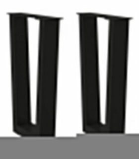 vidaXL Coffee Table Legs V-Shape 2 pcs Black 28x(42-43.3) cm Steel — Size: 28 x (42-43.3) cm