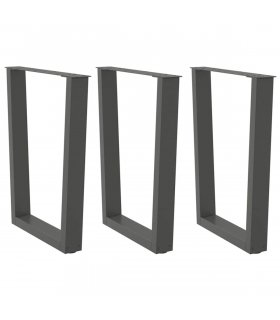 vidaXL Dining Table Legs V-Shape 3 pcs Anthracite 70x(72-73.3) cm Steel — Size: 70 x (72-73.3) cm — V0671985818