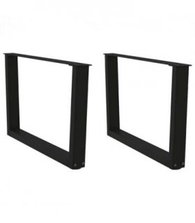 vidaXL Coffee Table Legs V-Shape 2 pcs Black 70x(42-43.3) cm Steel — Size: 70 x (42-43.3) cm — V0671985820