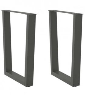 vidaXL Dining Table Legs V-Shape 2 pcs Anthracite 70x(72-73.3) cm Steel — Size: 70 x (72-73.3) cm — V0671985824