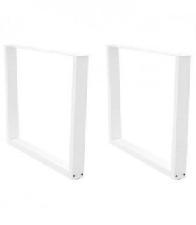 vidaXL Dining Table Legs V-Shape 2 pcs White 100x(72-73.3) cm Steel — Size: 100 x (72-73.3) cm