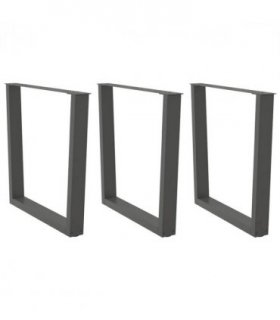 vidaXL Dining Table Legs V-Shape 3 pcs Anthracite 90x(72-73.3) cm Steel — Size: 90 x (72-73.3) cm — V0671985830