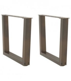 vidaXL Coffee Table Legs V-Shape 2 pcs Natural Steel 60x(42-43.3) cm Steel — Size: 60 x (42-43.3) cm