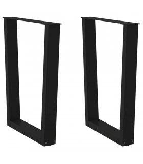 vidaXL Dining Table Leg | Black | Powder-coated steel | Medium — Size: 70 x (72-73.3) cm