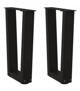 vidaXL Coffee Table Legs V-Shape 2 pcs Black 38x(42-43.3) cm Steel — Size: 38 x (42-43.3) cm
