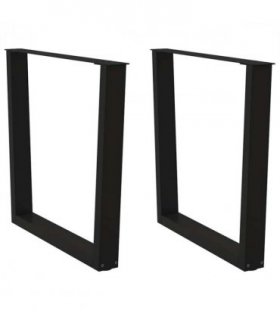 vidaXL Dining Table Legs V-Shape 2 pcs Black 90x(72-73.3) cm Steel — Size: 90 x (72-73.3) cm — V0671985836