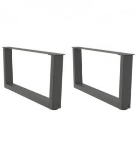 vidaXL Coffee Table Legs V-Shape 2 pcs Anthracite 70x(30-31.3) cm Steel — Size: 70 x (30-31.3) cm — V0671985839