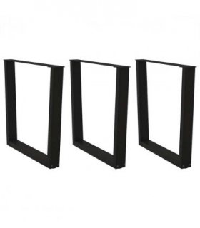 vidaXL Dining Table Legs V-Shape 3 pcs Black 90x(72-73.3) cm Steel — Size: 90 x (72-73.3) cm — V0671985842