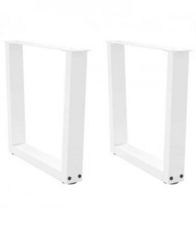 vidaXL Coffee Table Legs V-Shape 2 pcs White 50x(42-43.3) cm Steel — Size: 50 x (42-43.3) cm — V0671985847