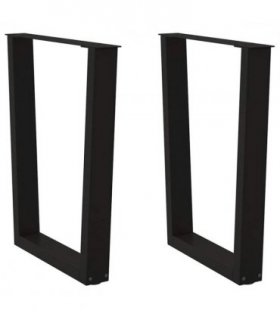 vidaXL Dining Table Leg | Black | Powder-coated steel | 60 cm wide — Size: 60 x (72-73.3) cm