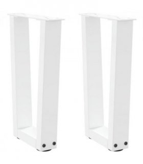 vidaXL Coffee Table Legs V-Shape 2 pcs White 28x(42-43.3) cm Steel — Size: 28 x (42-43.3) cm — V0671985851