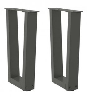 vidaXL Coffee Table Legs V-Shape 2 pcs Anthracite 38x(42-43.3) cm Steel — Size: 38 x (42-43.3) cm — V0671985853