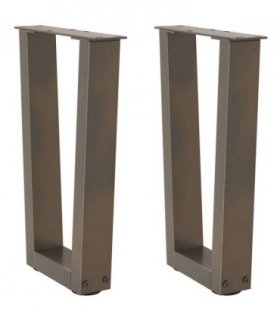 vidaXL Coffee Table Legs V-Shape 2 pcs Natural Steel 28x(42-43.3) cm Steel — Size: 28 x (42-43.3) cm